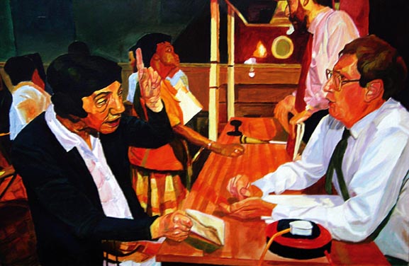 Sosyal ilişkiler serisinden (Fransa) tuval üzerine yağlıboya 70×110