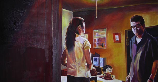 Sosyal ilişkiler serisinden (Japonya) tuval üzerine yağlıboya 70×125